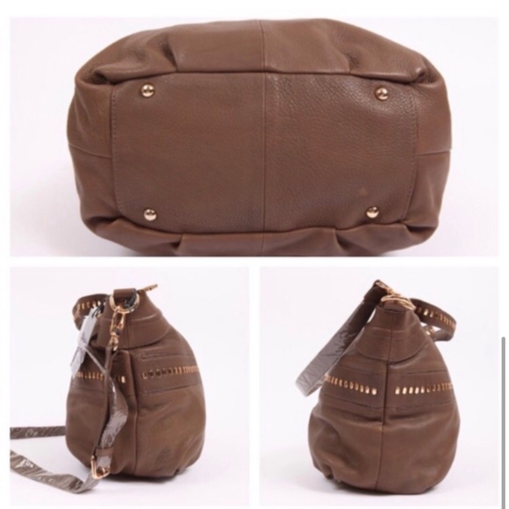 Kelsi Dagger | Pebbled Putty Stone Brown Leather Bag Hand Strap or Crossbody - Picture 16 of 16